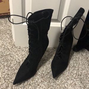 (Never worn) black lace up boots